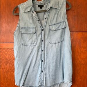 Who What Wear Light Blue Sleeveless Top